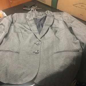 Size 16 black and white herringbone blazer lined